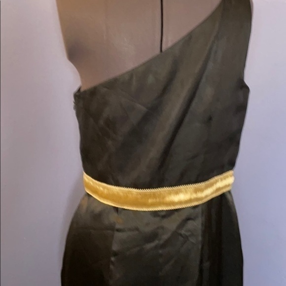Lotus Grace dress Black satin one shoulder dress. 10 - Picture 4 of 7